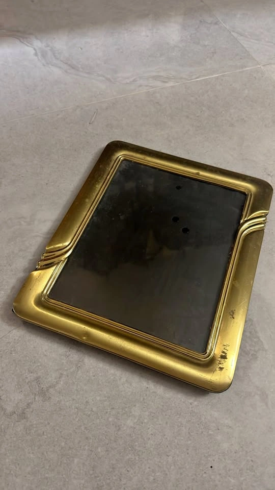 Gold Tone Picture Frame with Easel Stand