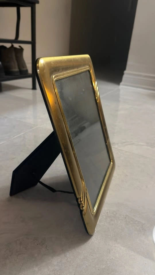 Gold Tone Picture Frame with Easel Stand - photo 3