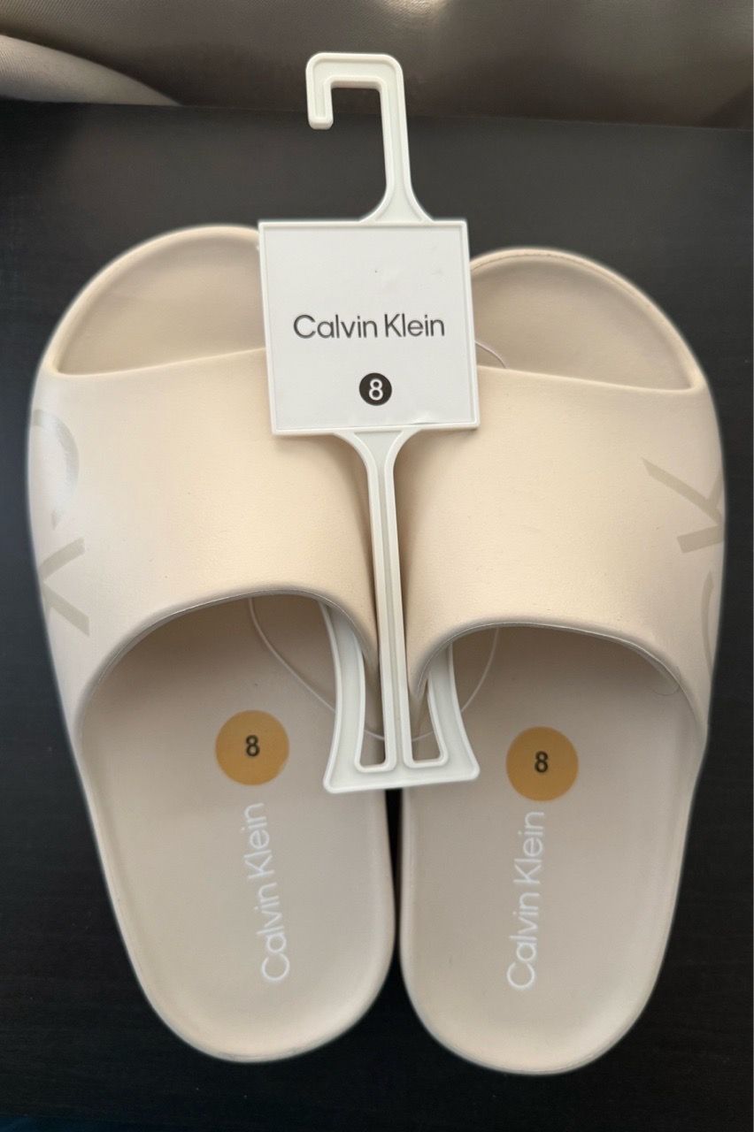 Calvin Klein Slides Beige CK Sandals Men's Size 10