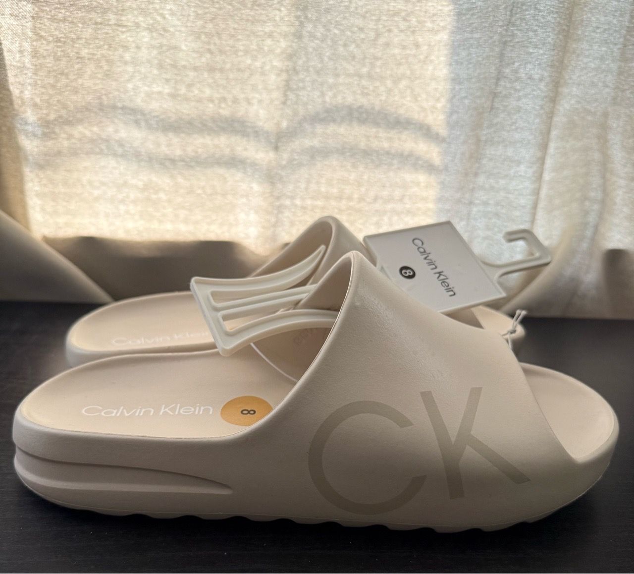 Calvin Klein Slides Beige CK Sandals Men's Size 10 - photo 3