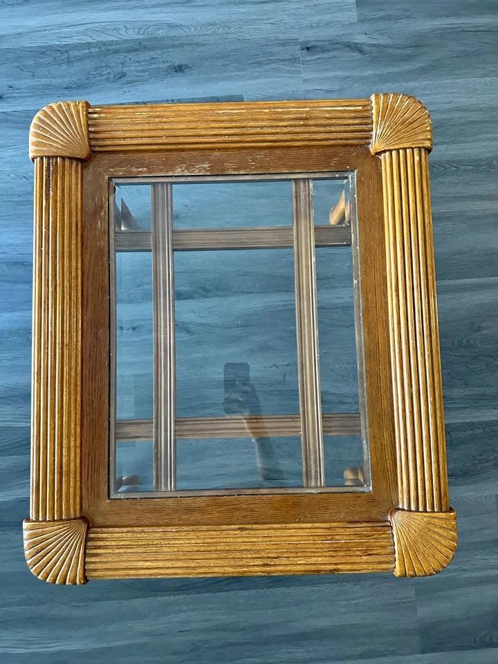 Wooden Glass-Top Side Table