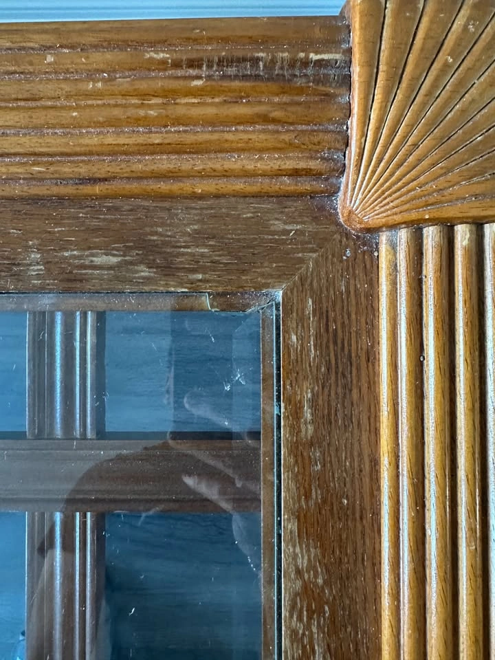 Wooden Glass-Top Side Table - photo 3