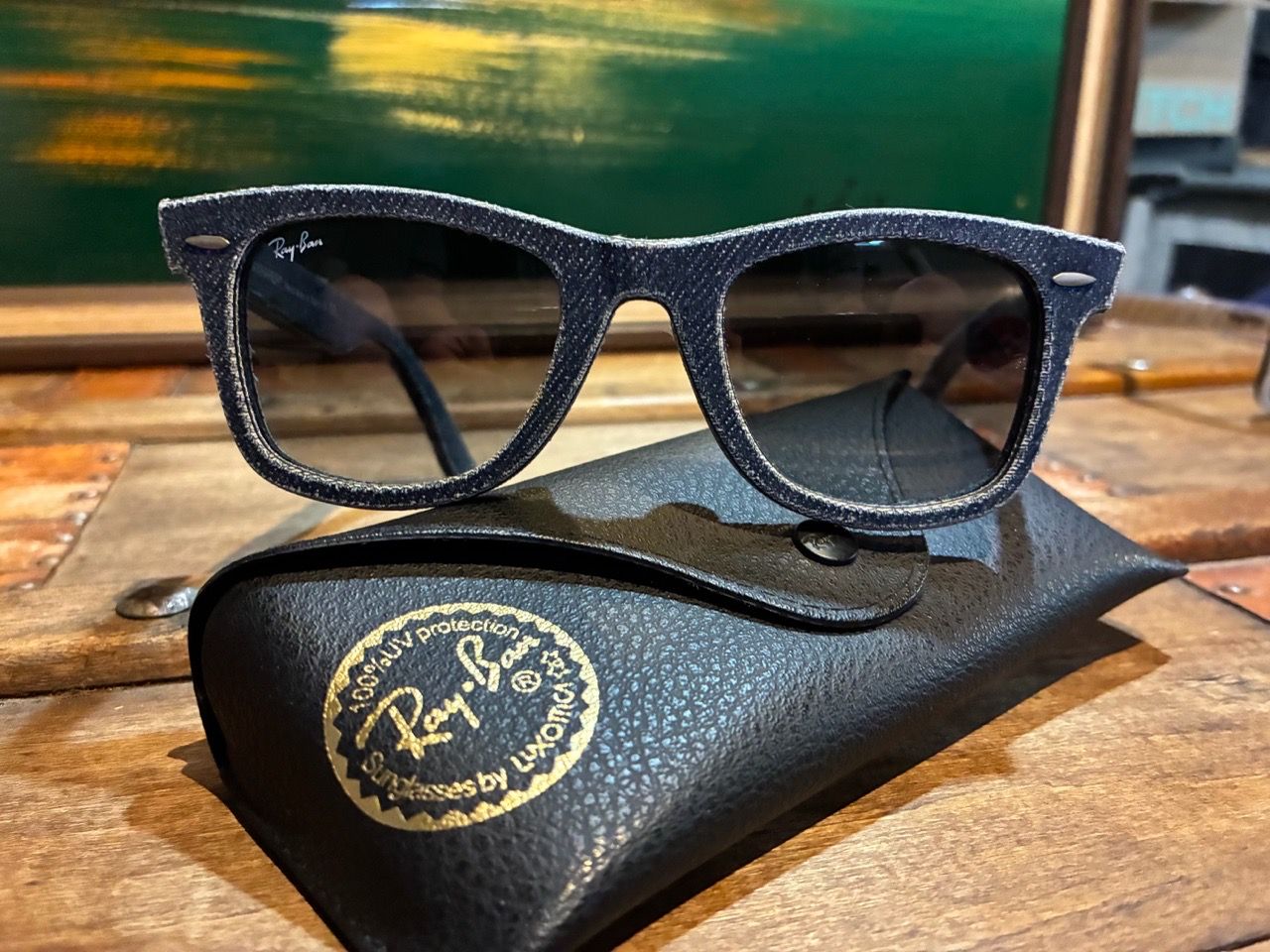 RARE Ray-Ban Original Denim Wayfarer Sunglasses (RB2140 1163/71) - photo 2