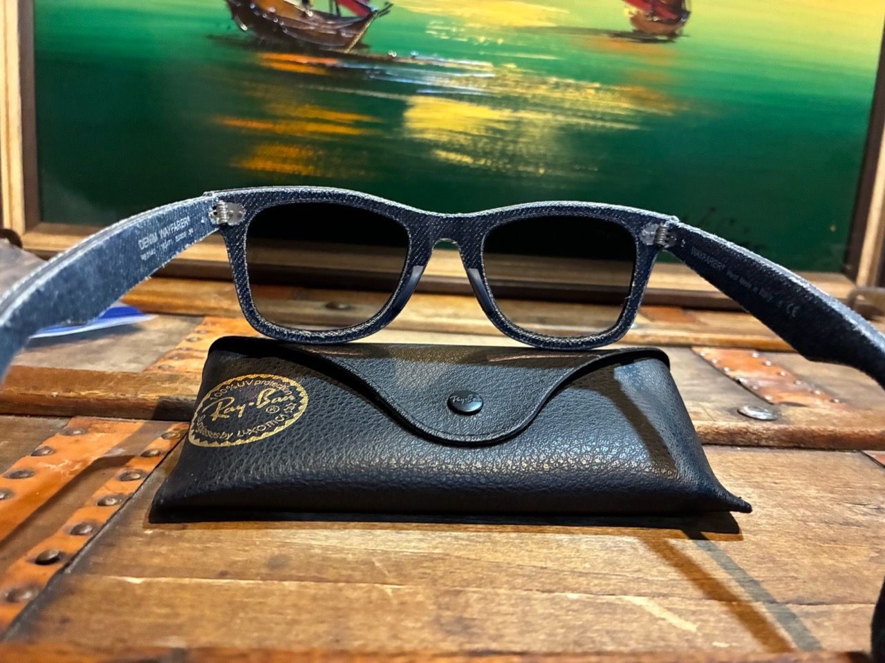 RARE Ray-Ban Original Denim Wayfarer Sunglasses (RB2140 1163/71) - photo 3