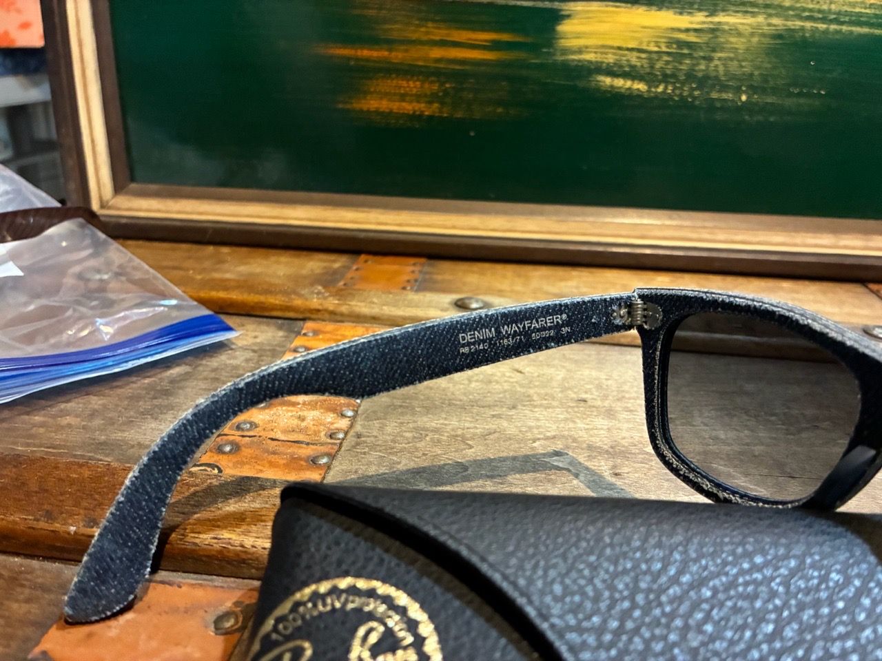 RARE Ray-Ban Original Denim Wayfarer Sunglasses (RB2140 1163/71) - photo 4