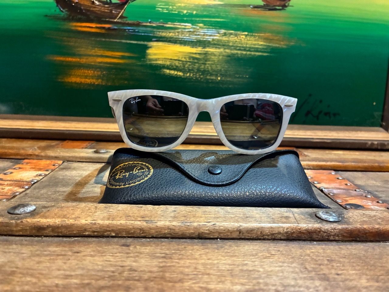 RARE Ray-Ban Wayfarer Rare Prints Madreperla Blue RB2140-A