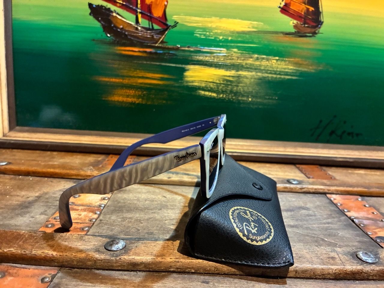 RARE Ray-Ban Wayfarer Rare Prints Madreperla Blue RB2140-A - photo 2