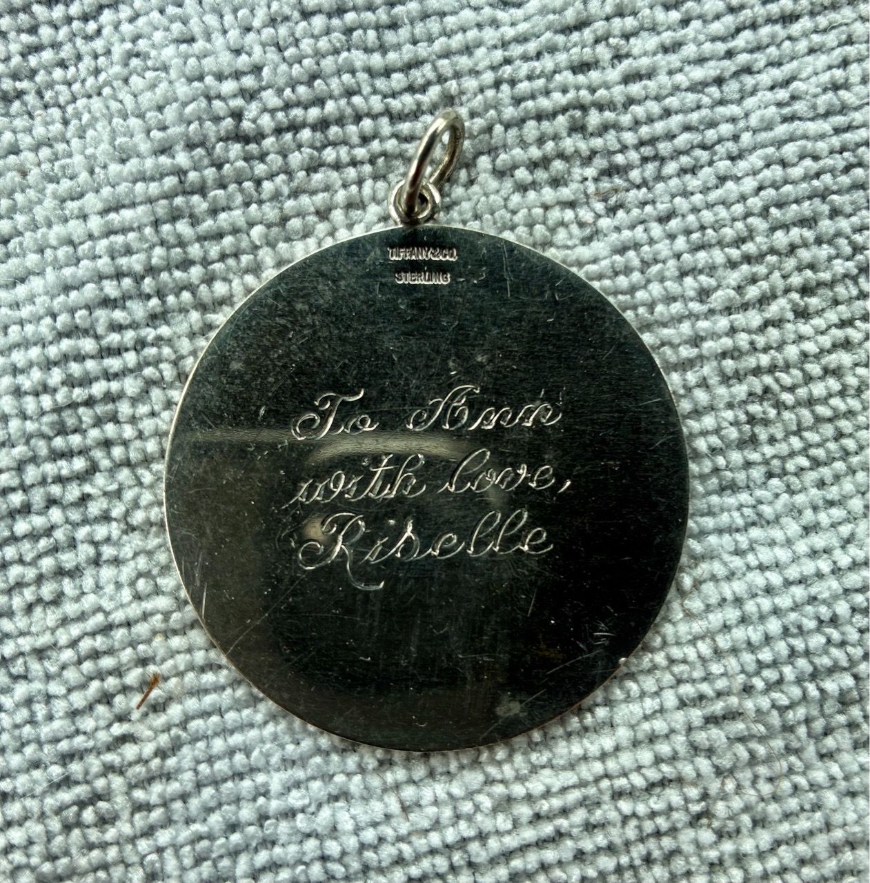 Vtg Tiffany & Co Sterling “Jumbo” Round Blank Pendant Disc Charm