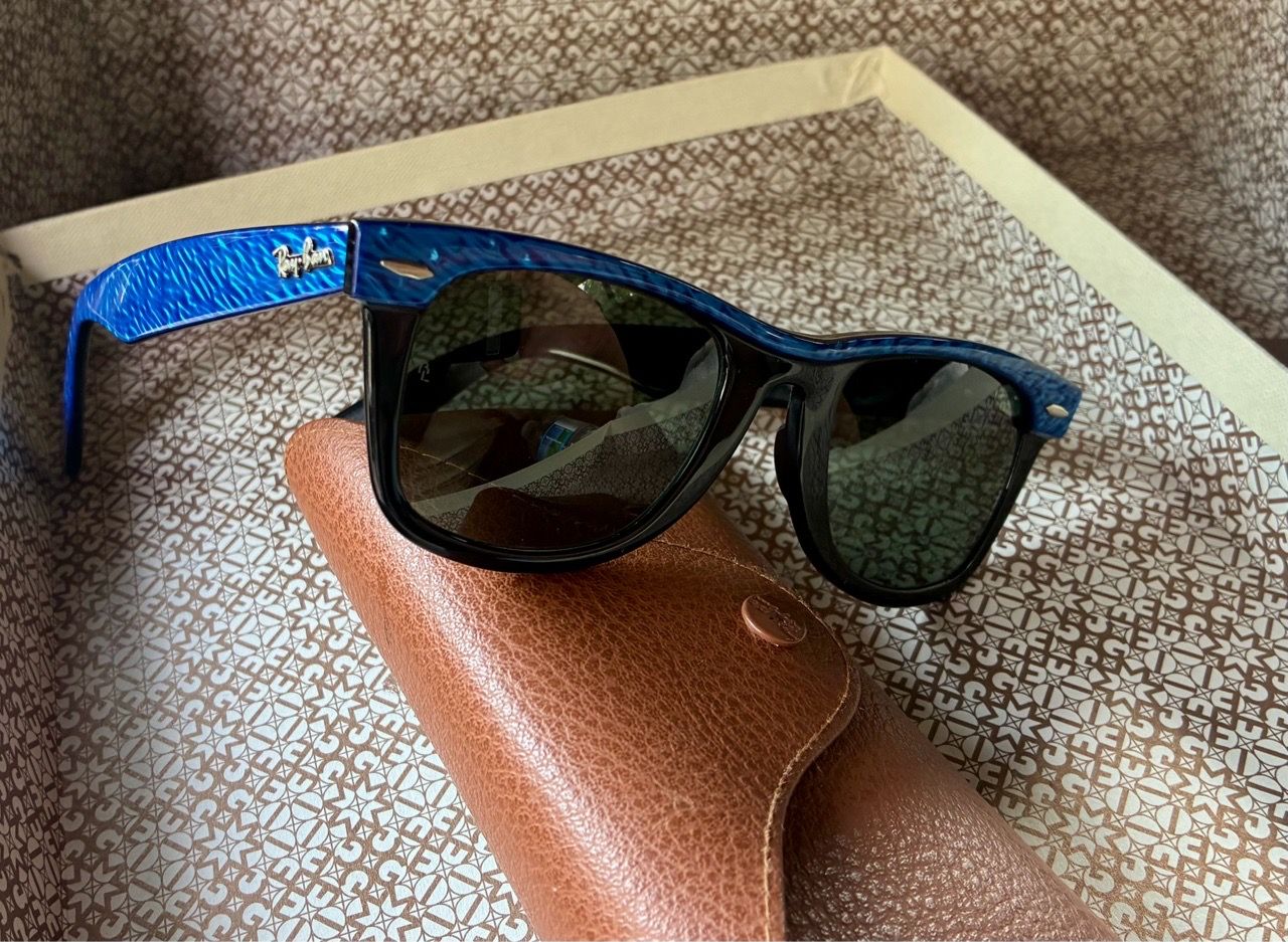 Vintage B&L Ray-Ban Wayfarer Electric Blue Sunglasses