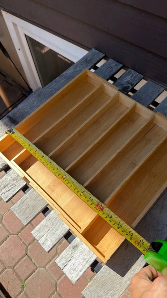 Bamboo Cutlery Drawer Organizer Tray, 16 Inch - photo 2