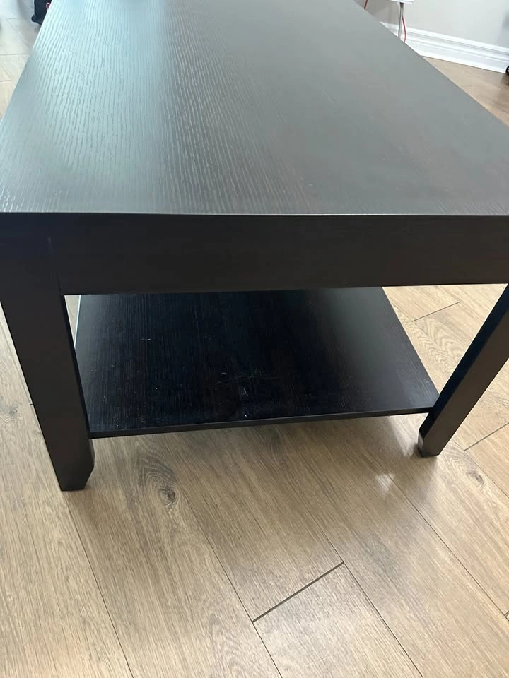 Dark Brown Wooden Coffee Table - photo 2