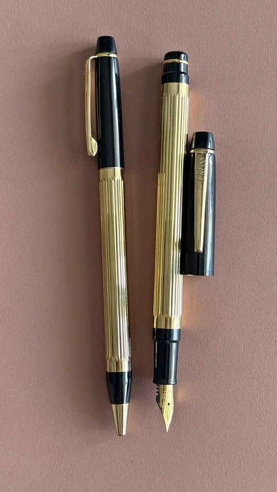 Cross Metropolis Fountain Pen and Ballpoint Set- Black w Gold