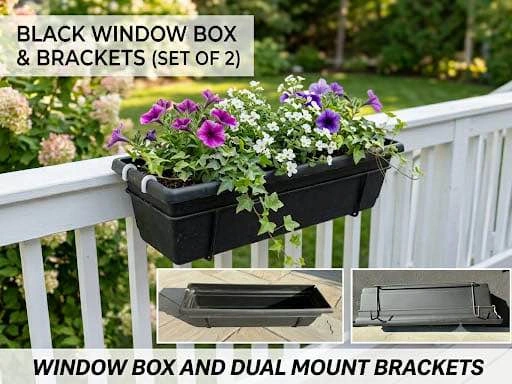Hanging Black Window Box