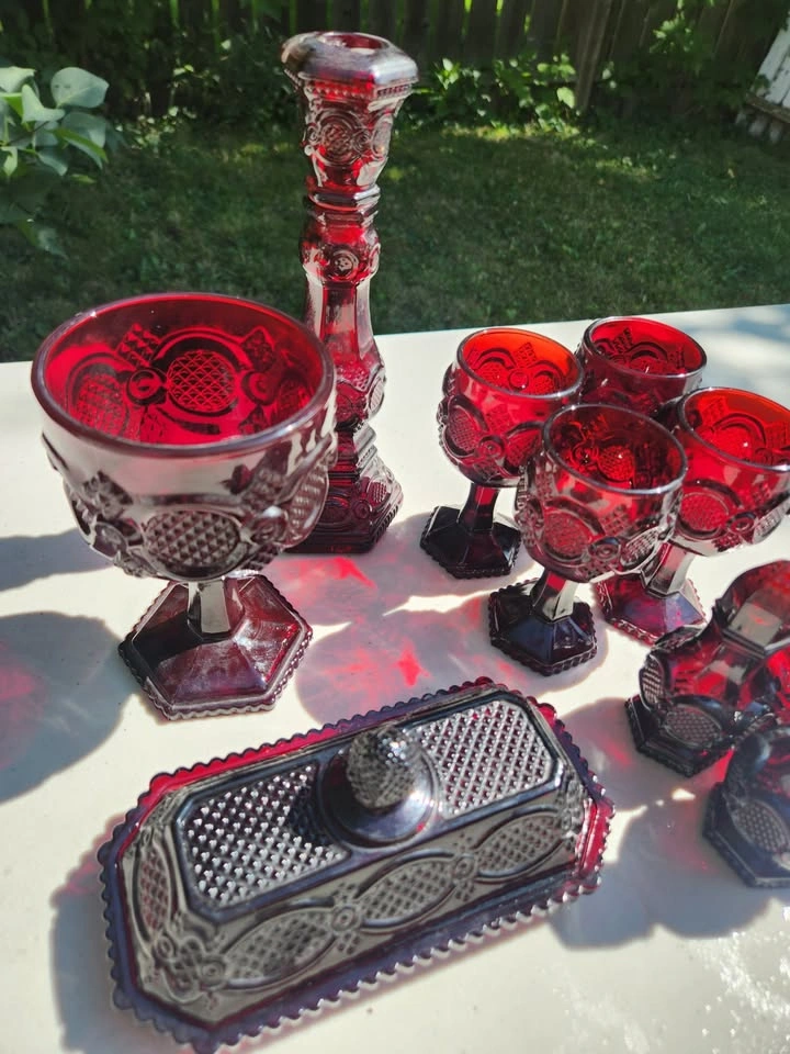 Avon Cape Cod Ruby Red Dish Set, 11 pieces - photo 2