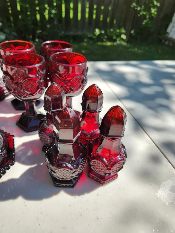 Avon Cape Cod Ruby Red Dish Set, 11 pieces - photo 3