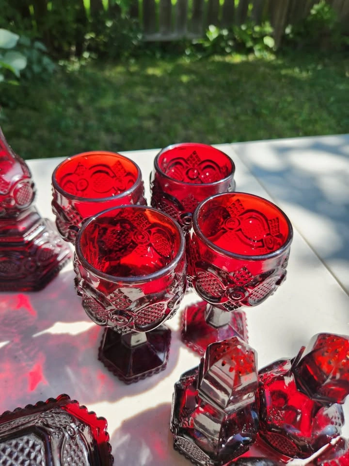 Avon Cape Cod Ruby Red Dish Set, 11 pieces - photo 4