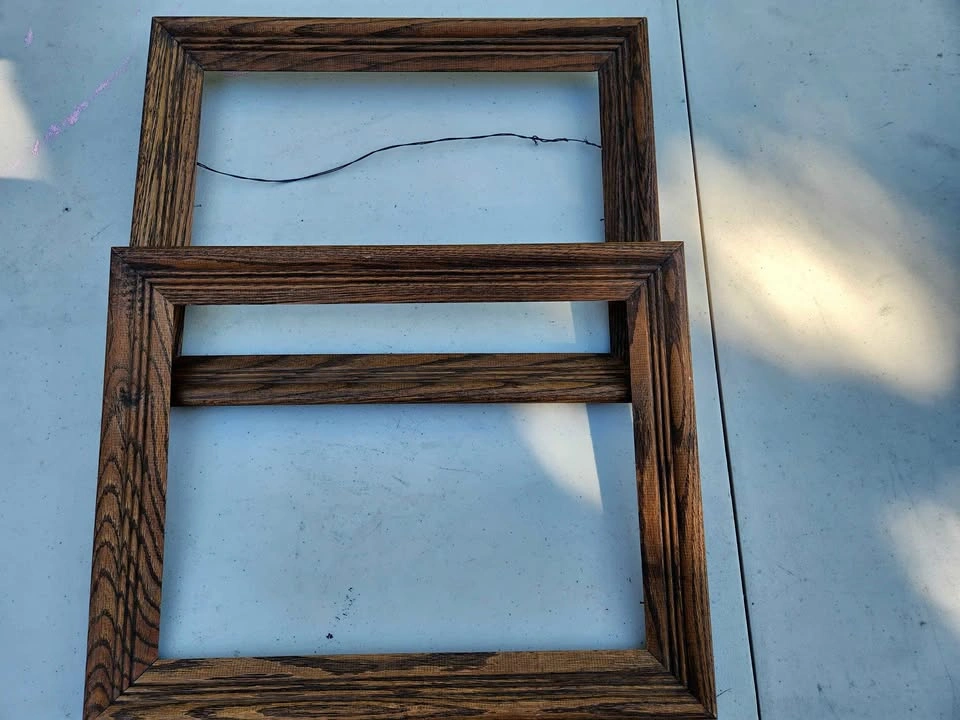 Vintage Wooden Picture Frames, set of 2