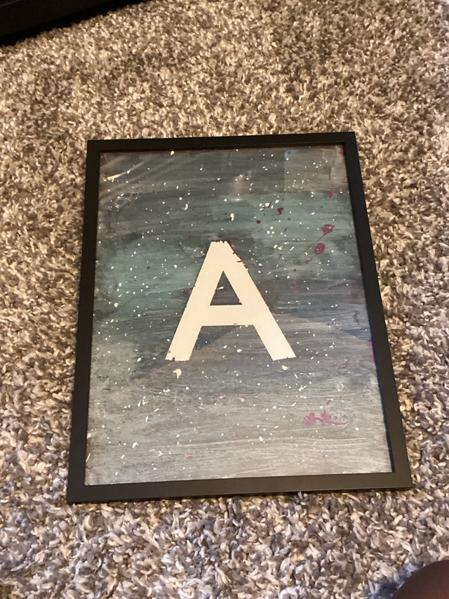 Wall decoration- High quality painting with frame, letter A