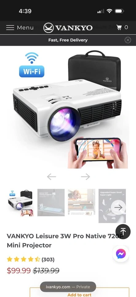 Vankyo leisure 3W mini projector