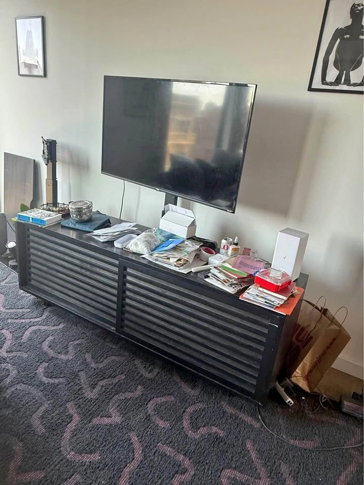 Room & Board Black Slatted Media Console