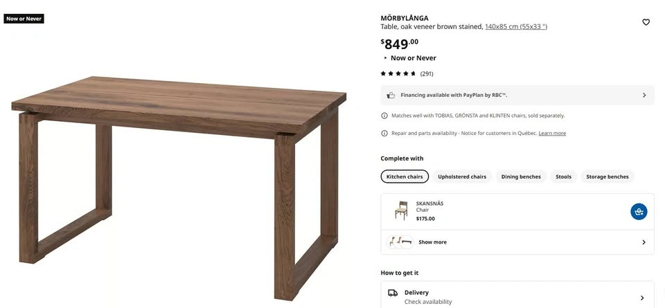 IKEA MÖRBYLÅNGA Dining Table Set - photo 5