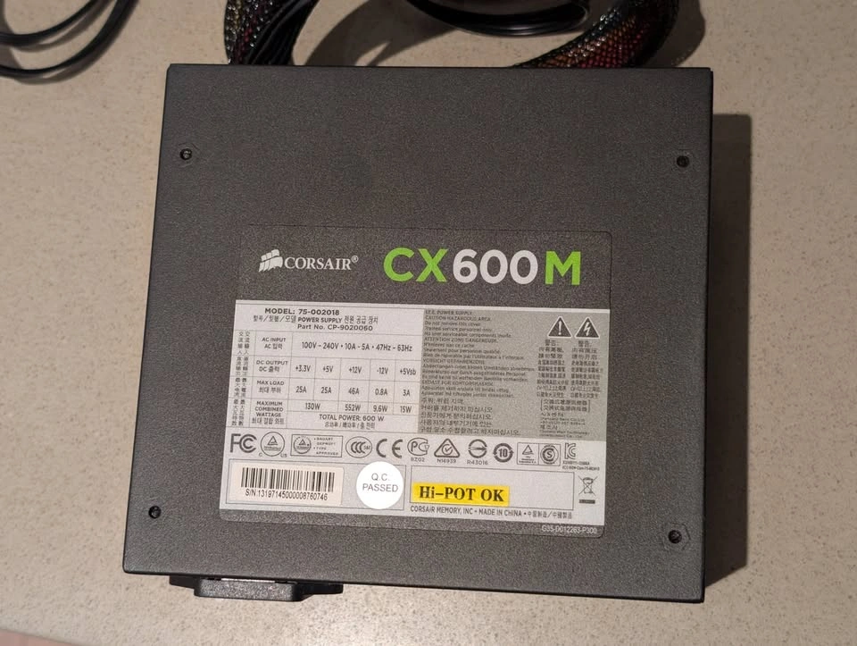Corsair CX600M 600W Power supply - photo 3