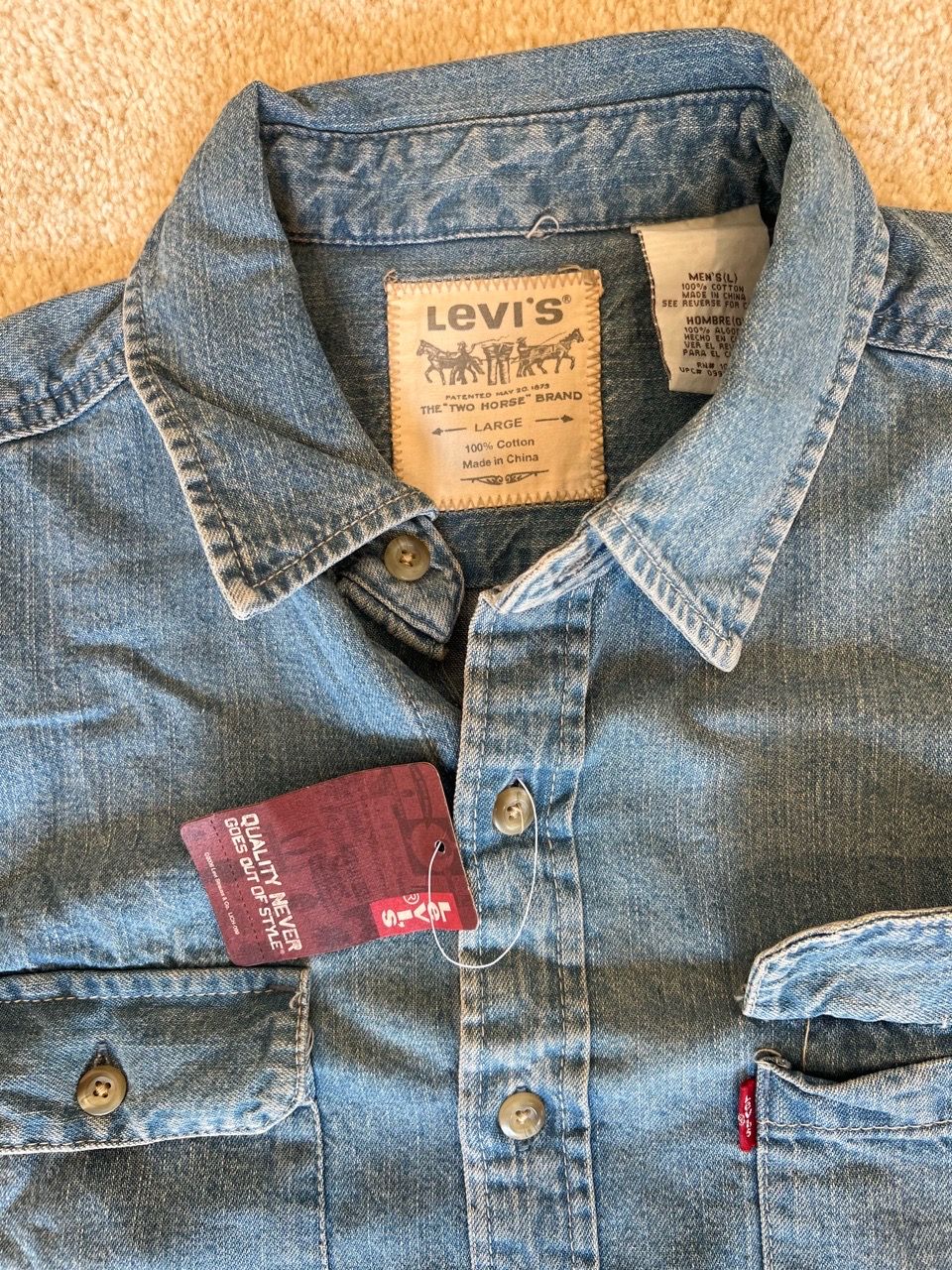 ORIGINAL LEVIS DENIM LONG SLEEVE SHIRT - photo 2