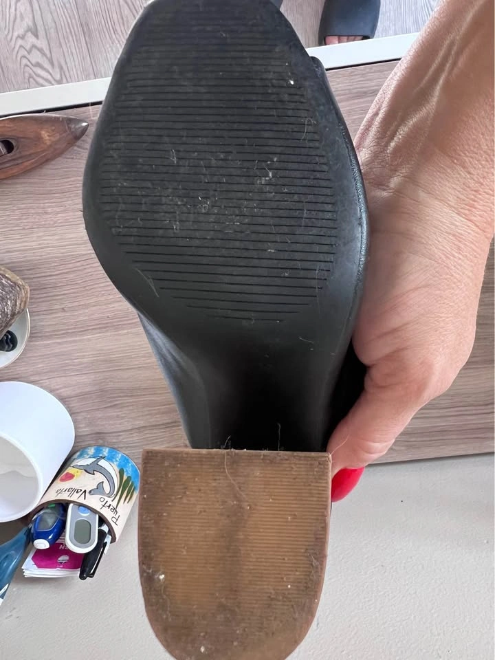 Qupid Black Peep Toe Block Heel Mules - photo 4