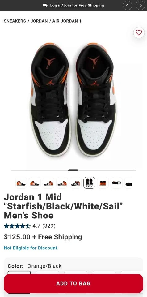 Brand New Jordan 1 Mid (Black Toe Starfish) - photo 5