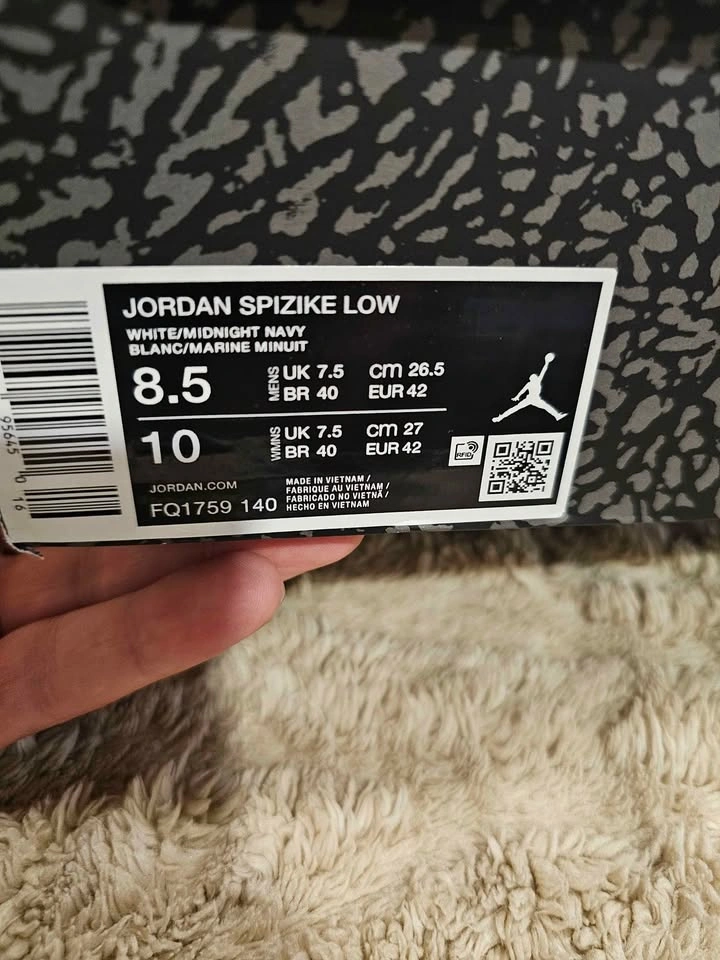 Brand New Jordan Spizike Low (White Midnight Navy) - photo 5