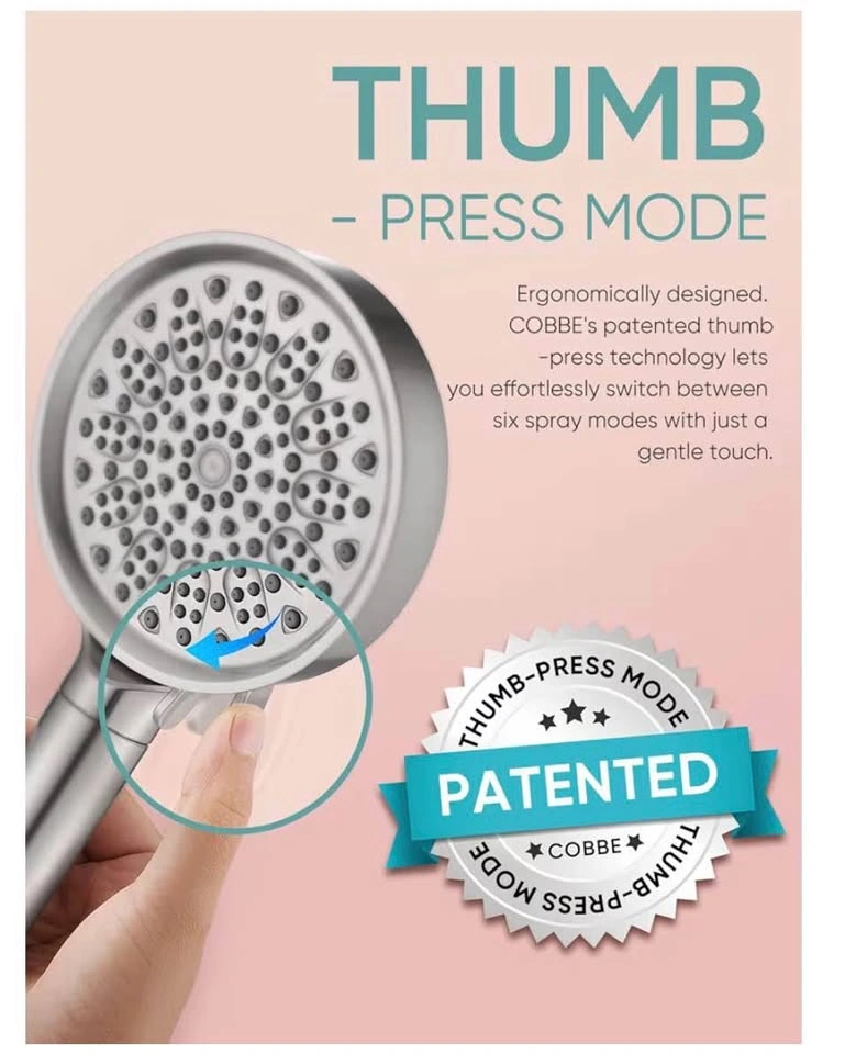 NEW COBBE Filtered Shower Head w/ 6 Spray Modes & 1.5m Hose - photo 2