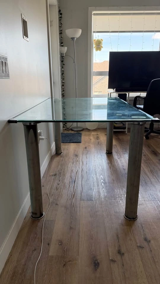 Glass Top Dining Table with Metal Legs - photo 4