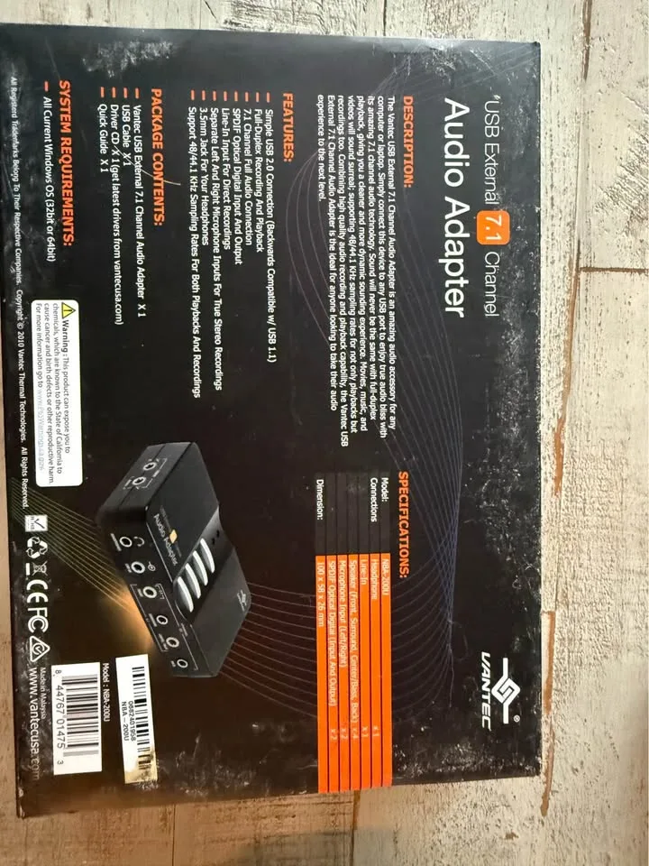 Vantec USB External 7.1 Channel Audio Adapter image indicator(2)