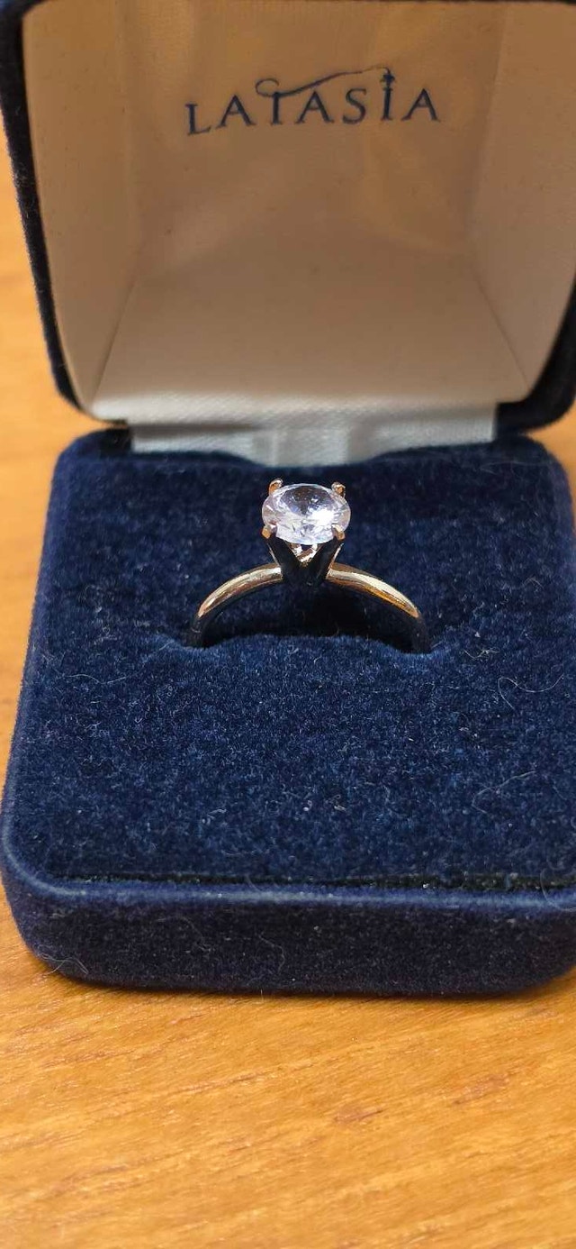 14k White Gold Plated Diamond Ring