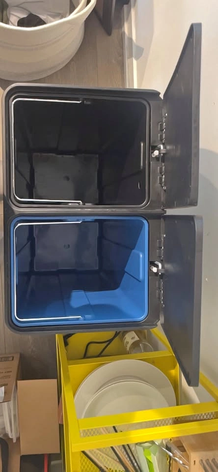 Dual Compartment Stainless Steel Trash Can