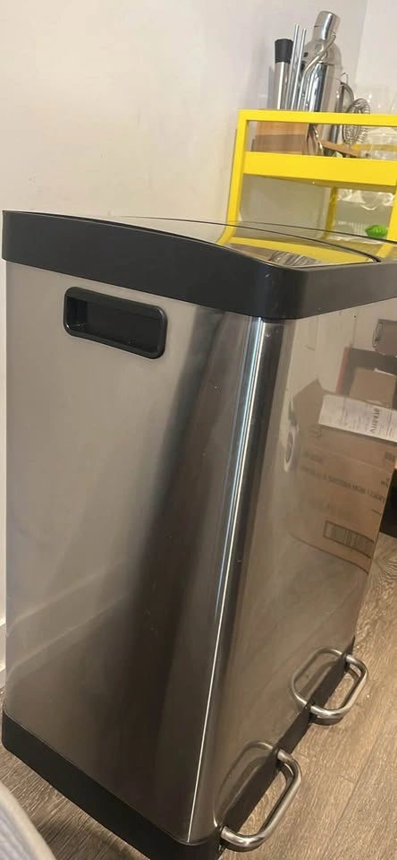 Dual Compartment Stainless Steel Trash Can - photo 2