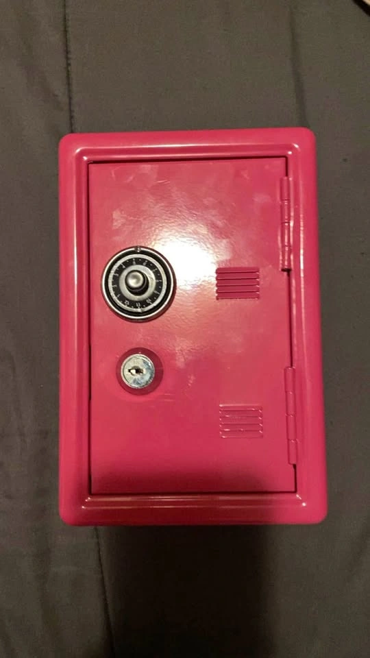 Pink Metal Locker Piggy Bank