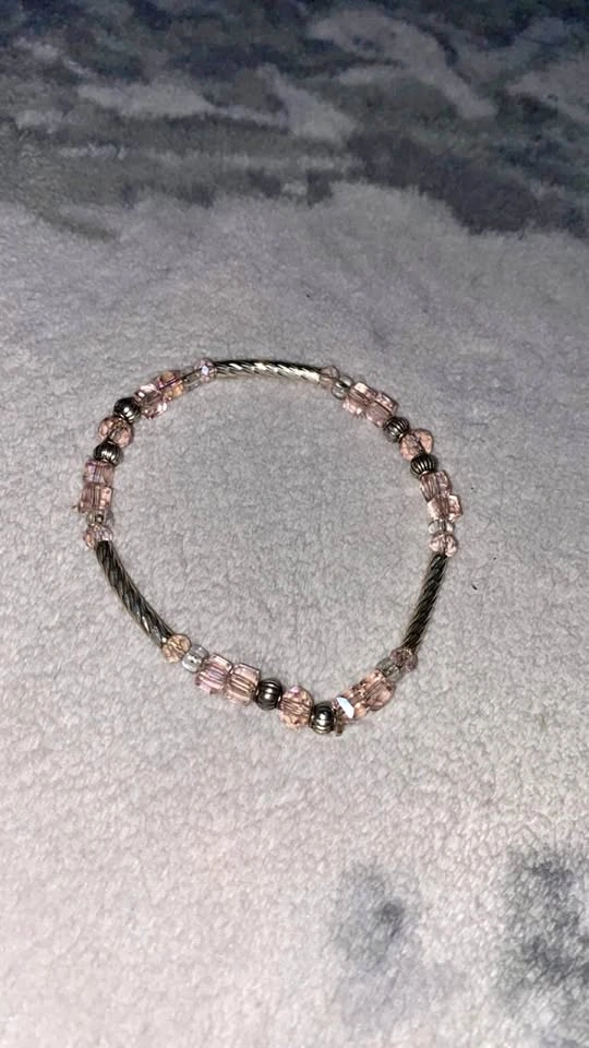 pink and silver bracelet