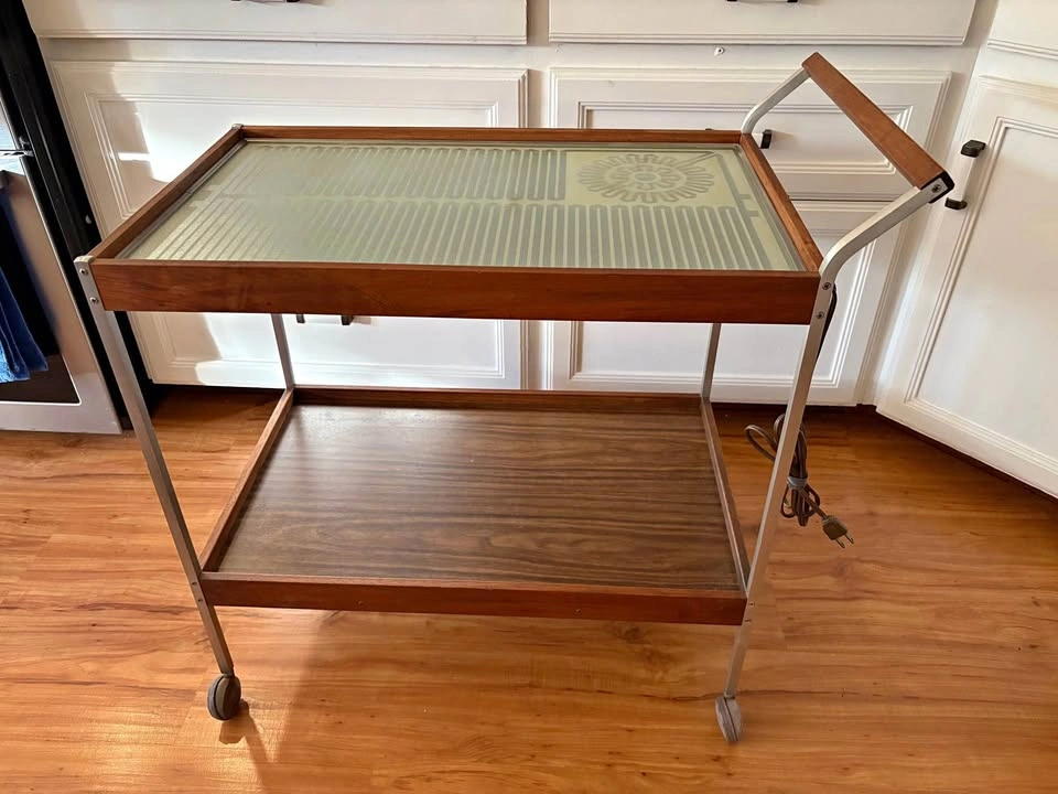 Vintage Mid-Century Salton Hotray Heated Bar Cart