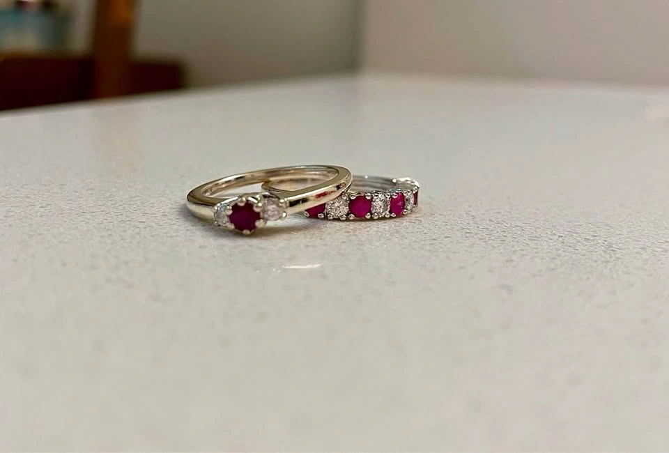 Ruby and Diamond Ring Set