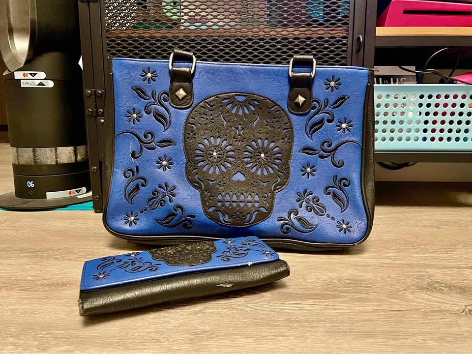 Loungefly Skull handbag and wallet
