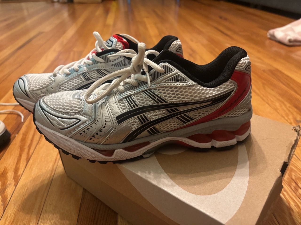 ASICS Running Sneakers White Silver Red - photo 2