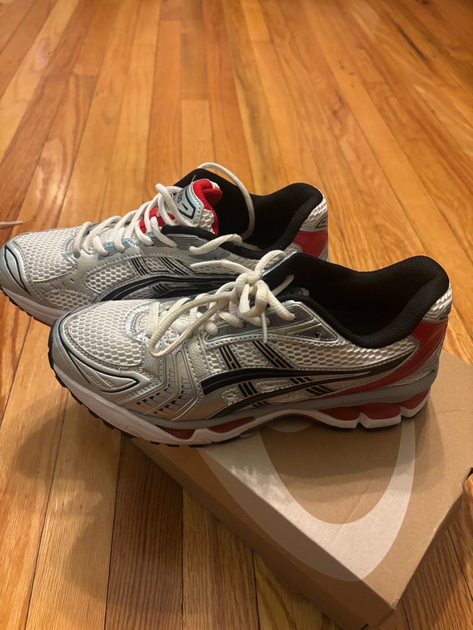 ASICS Running Sneakers White Silver Red - photo 3