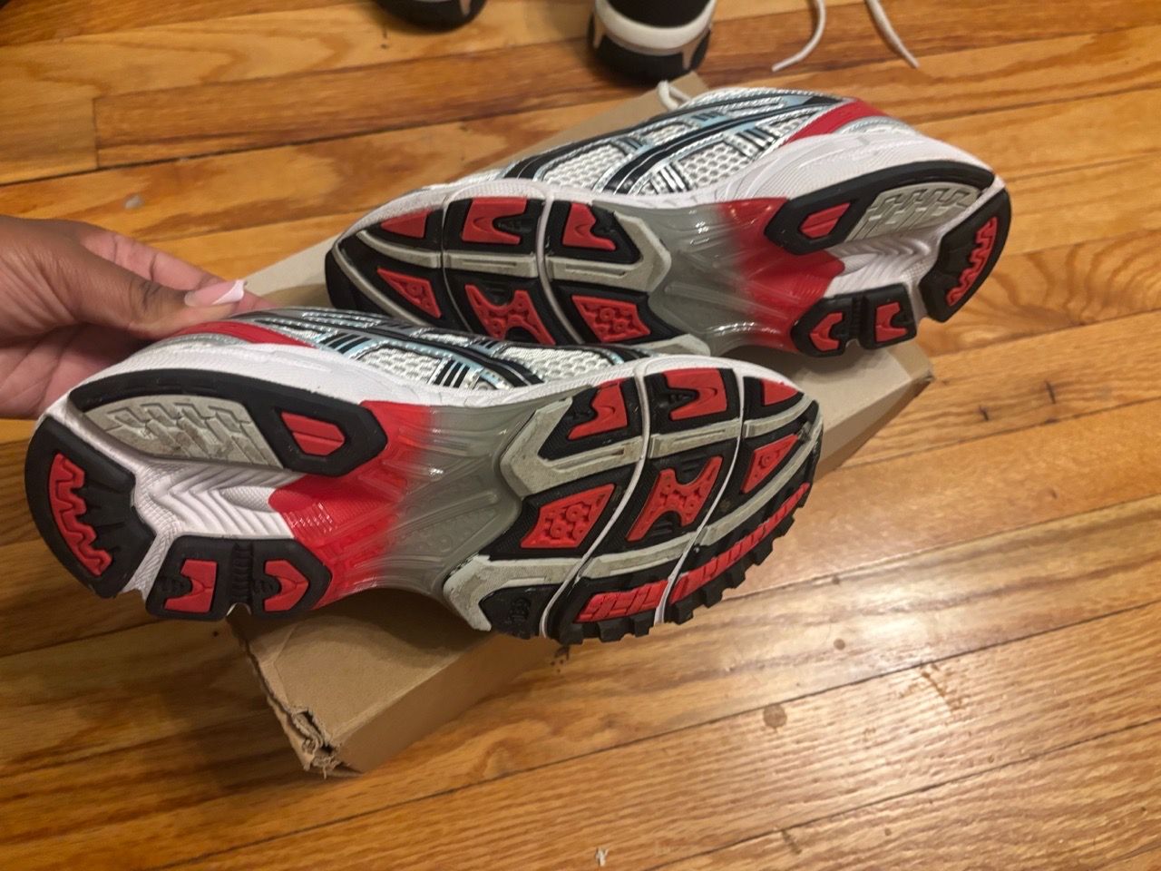 ASICS Running Sneakers White Silver Red - photo 5
