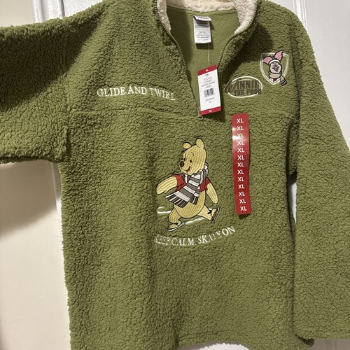 Disney Winnie the Pooh Women’s Small Green Sherpa 1/4 Zip - photo 3