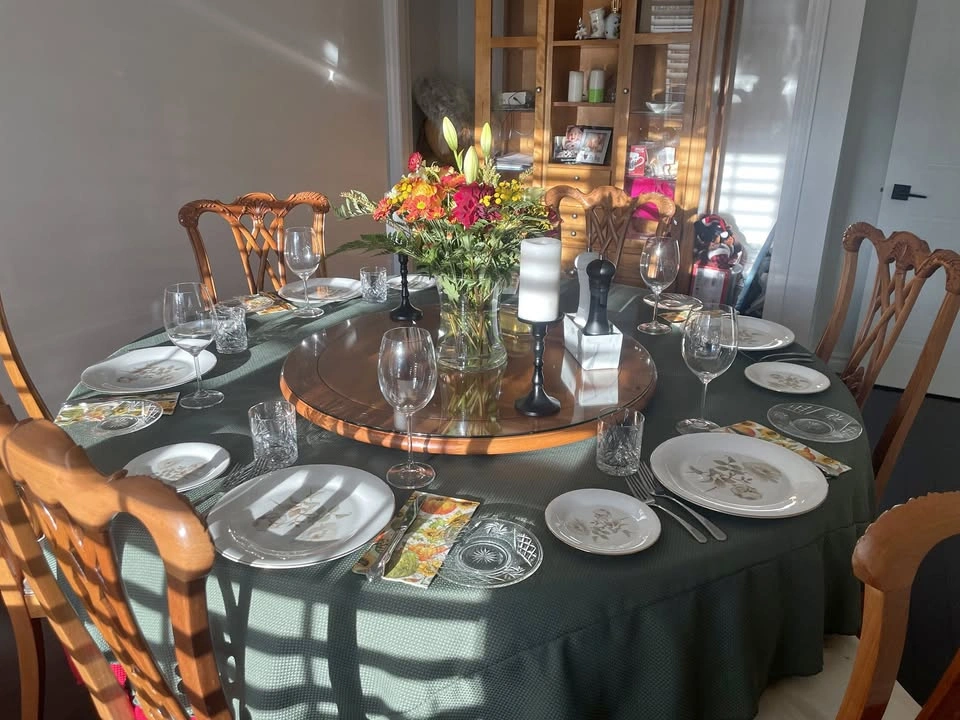 Magnificent Round Dining Table with Lazy Susan
