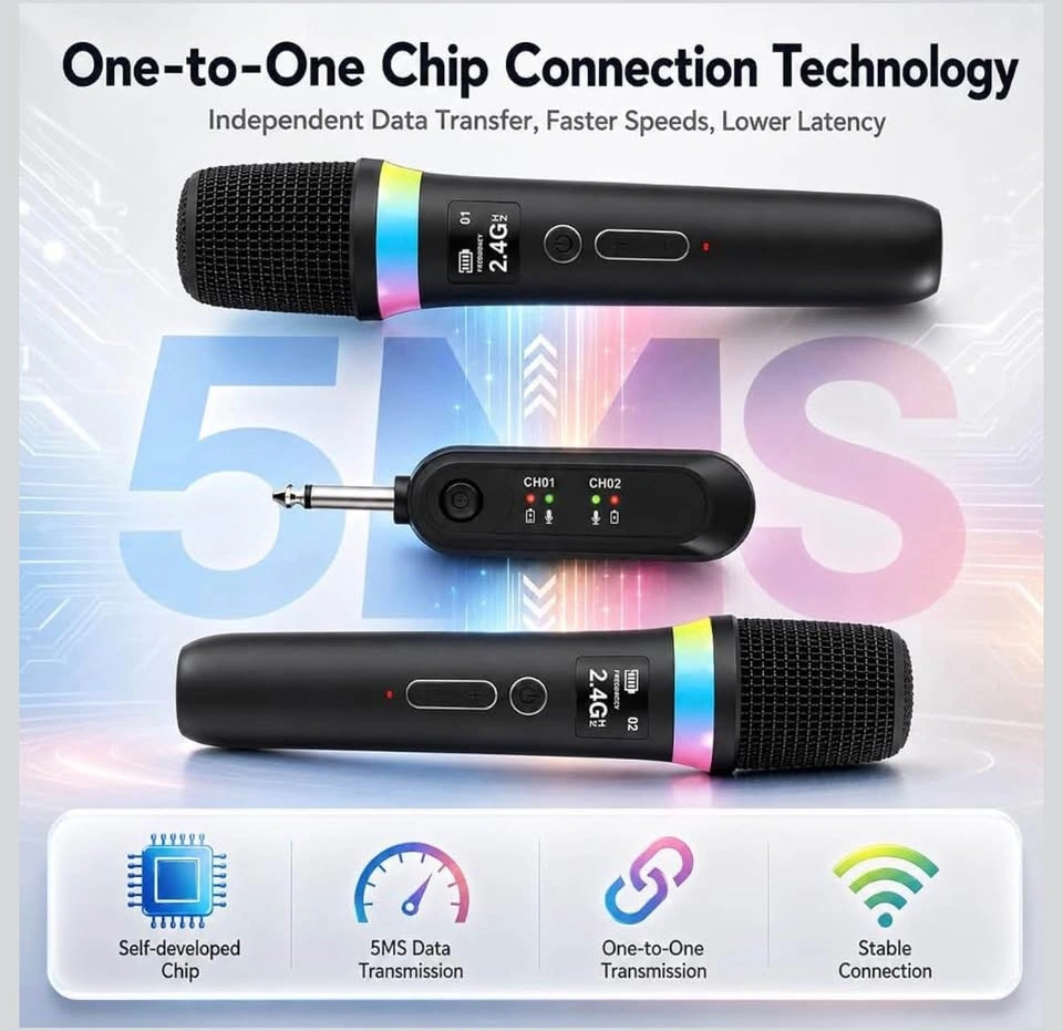 Rechargeable Wireless Microphones with LED Lights - photo 4