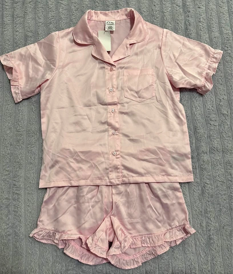 Art Class Girls’ Pink Satin Pajama Set — Size L (10/12) — NWT
