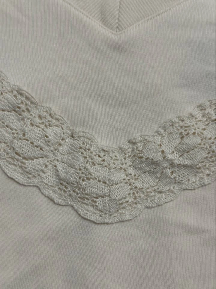 JoyLab Cream Lace-Detail Sweatshirt — Women’s XL - photo 4