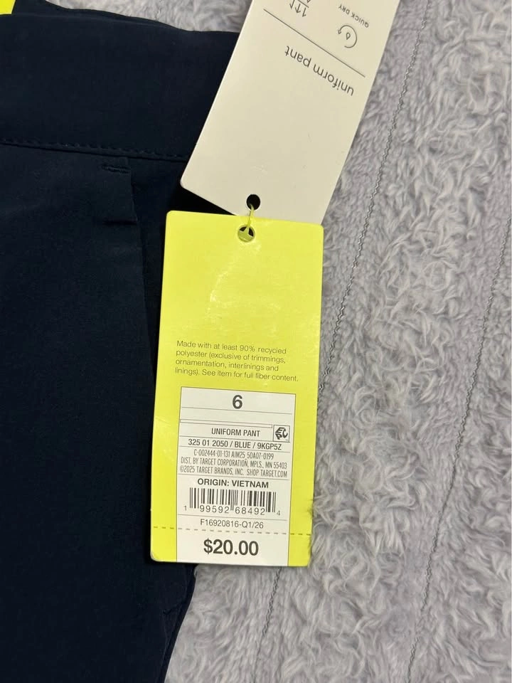 All in Motion Boys’ Uniform Pants — Navy Blue — Size 6 — New - photo 4